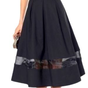 Express black A-line skirt w/see-through panel